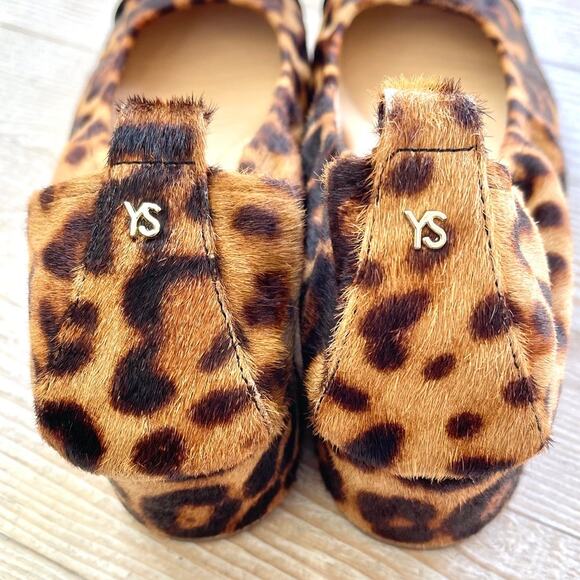 Yosi Samra Heidi Block Heel Cap Toe Calf Hair Pumps | Leopard/Black Siz… - Picture 6 of 8